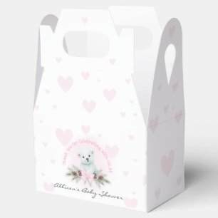 Ballotins Cute Polar Bear Cub Rose Girl Baby shower d'hiver
