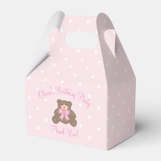 Ballotins Cute rose Ruban Teddy Bear Fille Anniversaire (Verso)