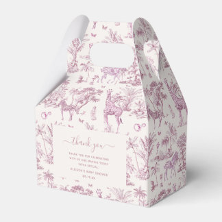Ballotins Cute Safari Toile de Jouy | Baby shower rose préfé