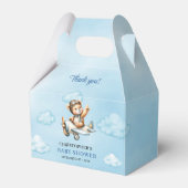 Ballotins Cute Teddy Bear Aviator Airplane Blue Brown Shower (Verso)