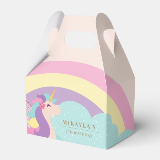 Ballotins Cute Unicorn Rainbow Pastel Gable Ballotin (Verso)