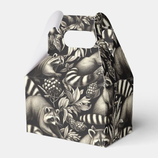 Ballotins Cute Vintage Racoon sans couture (Verso)