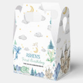 Ballotins Cute Watercolor Dragon Birthday Favor Box (Ouvert)