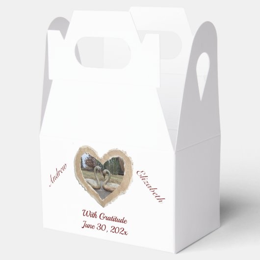 Ballotins Cygnes en forme de cœur pour mariage  (Ouvert)