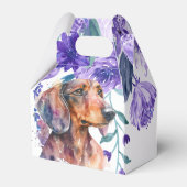 Ballotins Dachshund Floral Party Favoriser Box (Arrière)