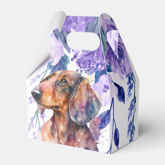 Ballotins Dachshund Floral Party Favoriser Box (Verso)