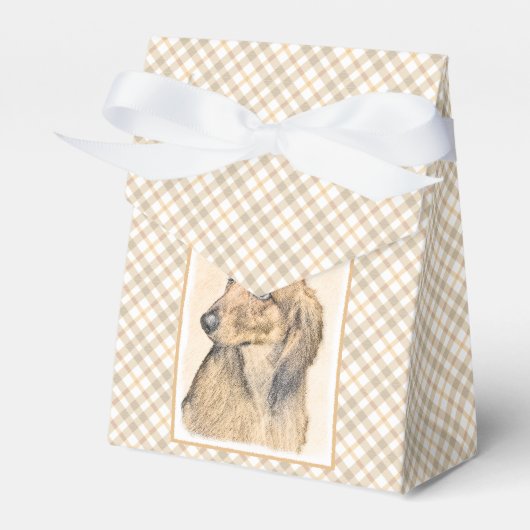 Ballotins Dachshund (Longhaerien) Peinture - Art Chien origi (Verso)