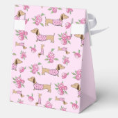 Ballotins Dachshund & Peonies Custom Floral Mariage rose (Verso)