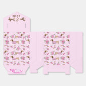 Ballotins Dachshund & Peonies Custom Floral Mariage rose (Déplié)