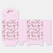 Ballotins Dachshund & Peonies Floral Mariage rose (Déplié)