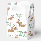 Ballotins Dachshund Reindeer Joyeux Noël boîte cadeau (Ouvert)