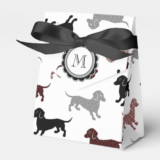 Ballotins Dachshunds en Damask Motif mignon (Verso)