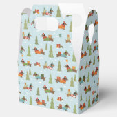 Ballotins Dachshunds festifs dans le Motif de neige (Ouvert)