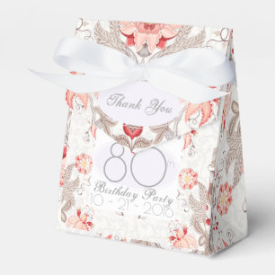 Ballotins Damask Floral 80e anniversaire Merci Ballotin