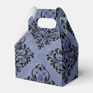 Ballotins Damask floral vintage grunge noir et bleu