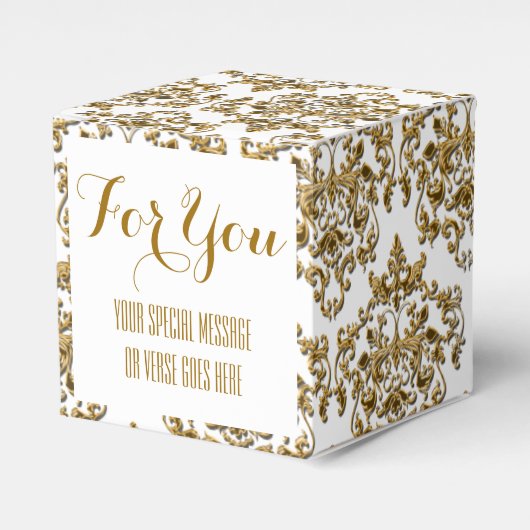 Ballotins Damask Gold mariage d'entreprise (Verso)