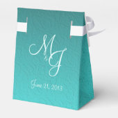 Ballotins Damask Turquoise Wedding Favor Box (Arrière)