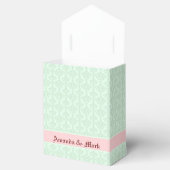Ballotins Damassés floraux vert-menthe monogrammés 2 (Ouvert)
