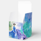 Ballotins Dame en Robe Bleue - Peinture aquarelle (Ouvert)