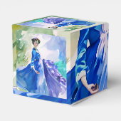 Ballotins Dame en Robe Bleue - Peinture aquarelle (Arrière)