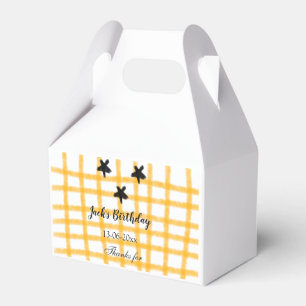 Ballotins damier jaune noir ajouter date anniversaire nom