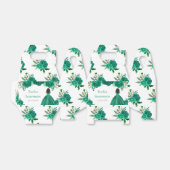 Ballotins Dark Skin Princess Green Floral Quinceanera (Déplié)