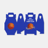 Ballotins de basket-ball personnalisés, Bleu, Blan (Déplié)