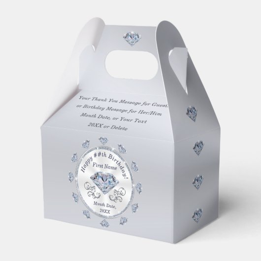 Ballotins de fête d'anniversaire, Anniversaire de (Arrière)