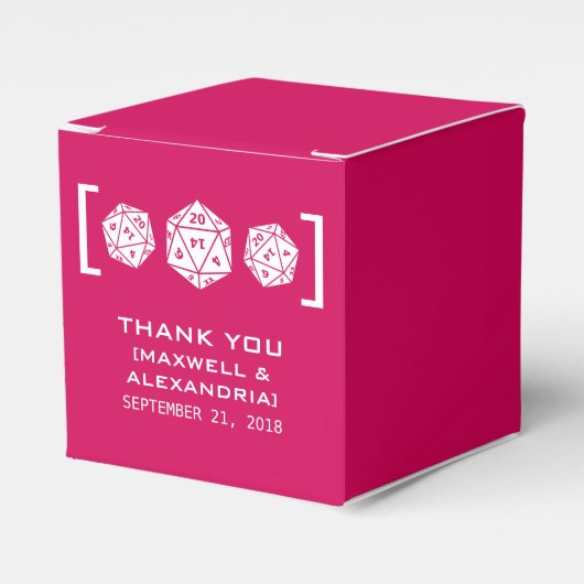 Ballotins de jeu de dés D20 rose (Verso)