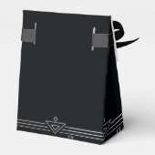 Ballotins Déco moderne | Élégant Mariage noir et blanc Onyx (Arrière)