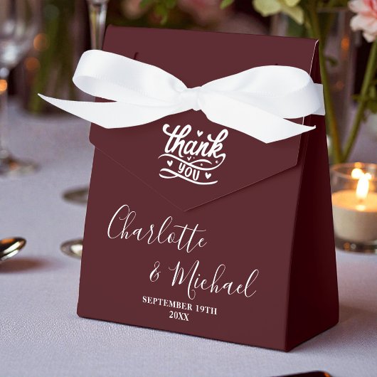 Ballotins Deep Burgundy Script Minimalist Wedding