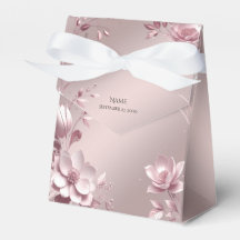 Delicate Pink Floral Favor Box