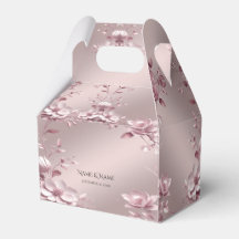 Delicate Pink Floral Favor Box
