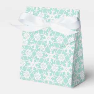 Ballotins Dentelle antique - blanc et bleu aqua