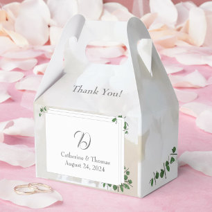 Ballotins Dentelle blanche et Feuille Rose Monogramme