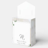 Ballotins Dentelle blanche et Feuille Rose Monogramme (Ouvert)