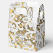 Ballotins Dentelle blanche et or en figuier mariage damassé (Ouvert)