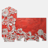Ballotins Dentelle blanche sur fond rouge (Déplié)