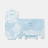 Ballotins Dentelle florale blanche et satin bleu pâle (Déplié)