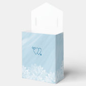 Ballotins Dentelle florale blanche et satin bleu pâle (Ouvert)