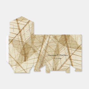 Ballotins Dentelle rustique en crème pâle Feuille Mariage