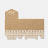 Ballotins Dentelle rustique et Merci Mariage en papier Jaune (Déplié)