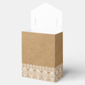 Ballotins Dentelle rustique et Merci Mariage en papier Jaune (Ouvert)