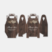 Ballotins Dentelle Rustique Lumières Mariage Merci (Déplié)