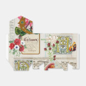 Ballotins Design Ephémère vintage avec Fleurs et Papillon (Déplié)