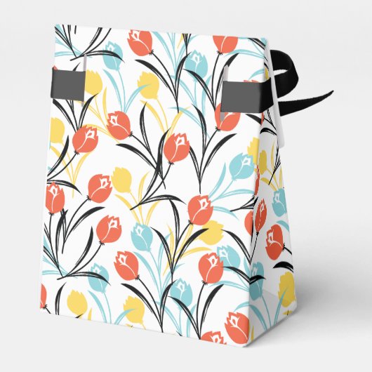 Ballotins Design floral Motif de Tulipe en blanc (Arrière)