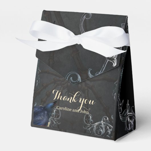 Ballotins Design mariage gothique foncé avec crânes (Verso)