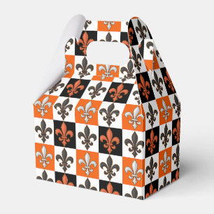 Ballotins Design Orange Noir Blanc À damiers Fleur de lis