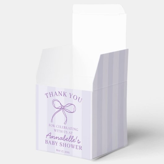 Ballotins Dessert de Baby shower Purple Coquette Bow (Ouvert)