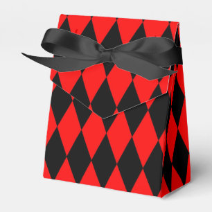 Ballotins Dessin à carreaux de diamants Harlequin noir rouge